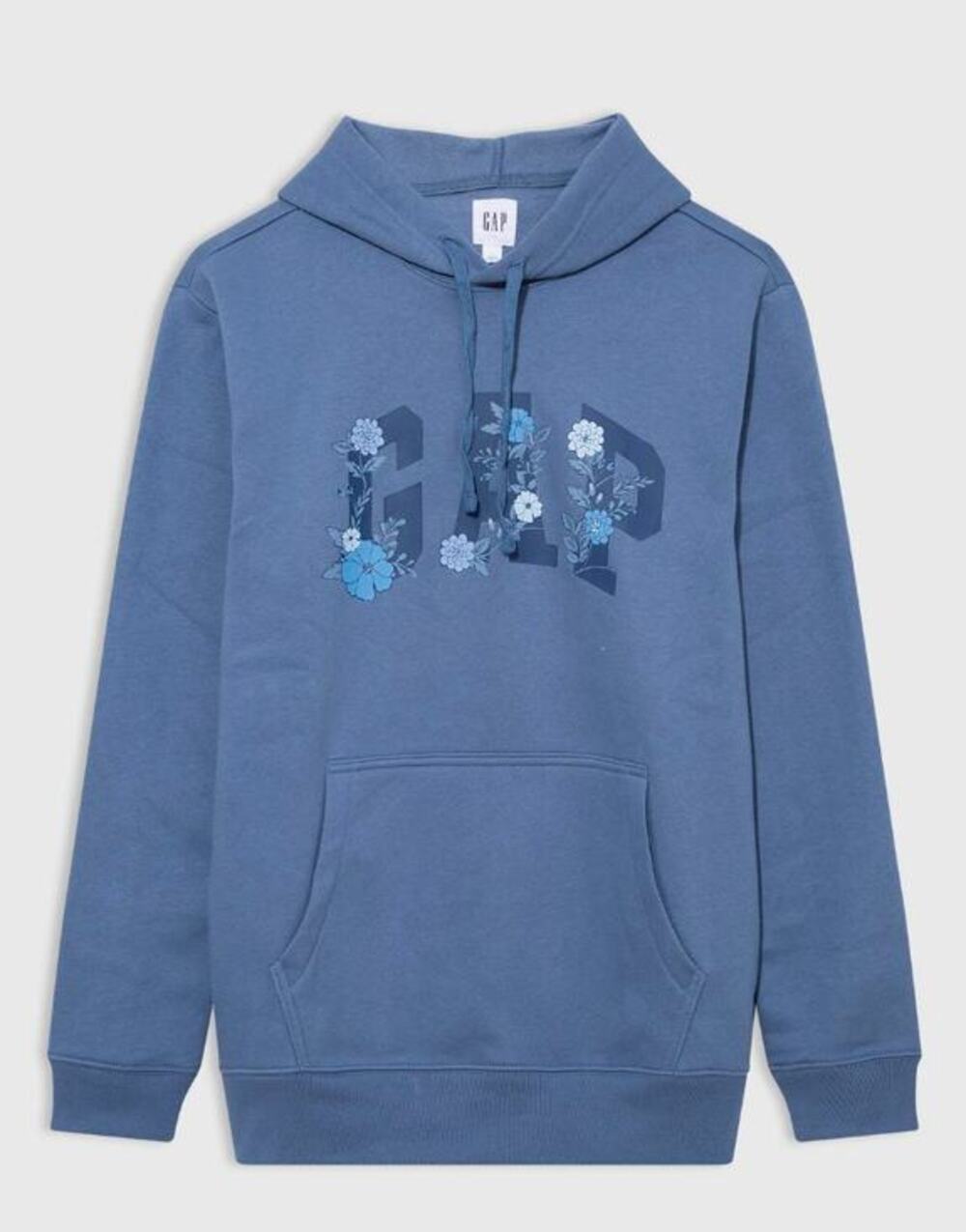 GAP Floral Logo Pullover Hoodie Blue Size S
